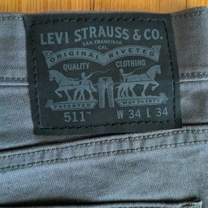 Gray Levi's 511 BRAND NEW  34L 34W